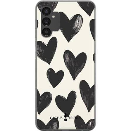 Kompatibel Mobilcover til Samsung Samsung Galaxy A04s Cactus and Friends - Bold Black Love Pattern