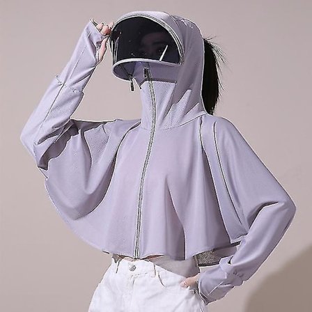 Sommer solbeskyttelse kappe solskjerm hette skygge topp anti uv is silke sport kjøling klær