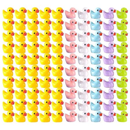 100 stk. Mini And Sett Dekorasjon Realistisk Form Slitesterk Resin Søte Ender for Julebursdagsfest Barnas Dag