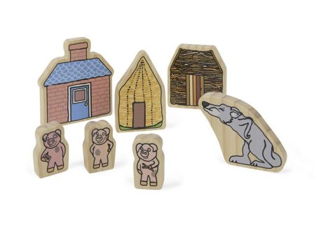 YELLOW DOOR Sagofigurer av trä De tre små grisar7/fp - Lyreco - Skola och förskola - Lekmaterial - Lekfigurer - Sagofigurer