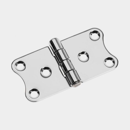 Luikscharnier Roca, 78 x 40 mm, met ingedeukte zijkanten, zuurbestendig roestvrij staal (AISI 316)