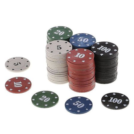 100 stk. Runde Plastik Chips Casino Poker Kortspil Baccarat Tælletilbehør Terning Underholdning Chip 5/10/20/50/100