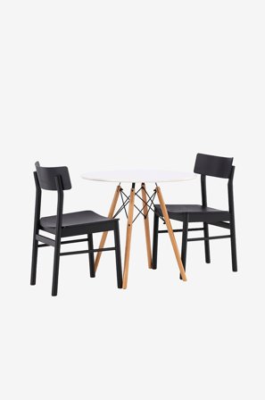 Venture Home - Matgrupp Danburi med 2st matstolar Montros - Vit - Matgrupp 2 personer - Från Homeroom