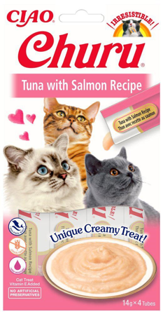Churu - Cat Creamy Treat Tuna with Salmon 4-pk. - Katt - Kattegodteri & kattegress - Belønningsgodbiter katt - ZOO.no