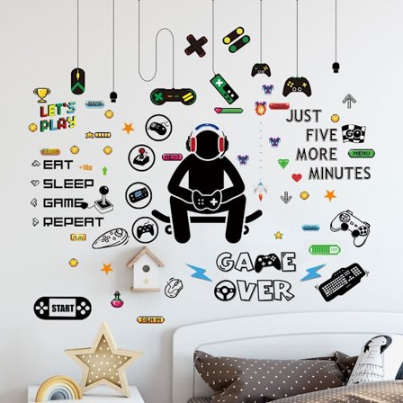 Gamer Room Decor Gaming Väggdekaler Klistermärke Gamer Dekaler Pojkar Ro