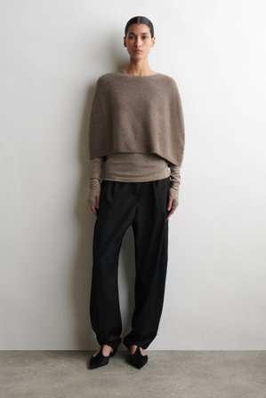 COS Women's Cashmere Cape in Beige