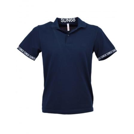Sun68 Polo Print manchetter Krave A30124 - Sun68 Blå, Herre