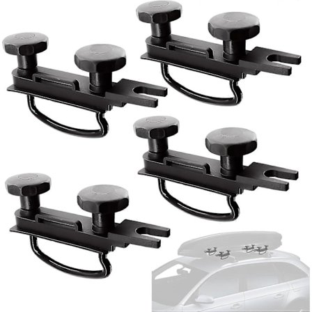 4 stk. Universelle U-formede braketter for takboks til bil, innvendig bredde med 8 låsemuttere, universelt monteringstilbehør for takboks