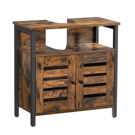 Servantskap med hylle og oppbevaringsskap - Rustikk brun