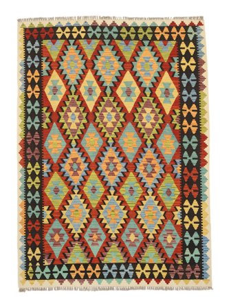 Tapis D'orient Kilim Afghan Old Style 175X239 Rouge Foncé/Orange (Laine, Afghanistan)