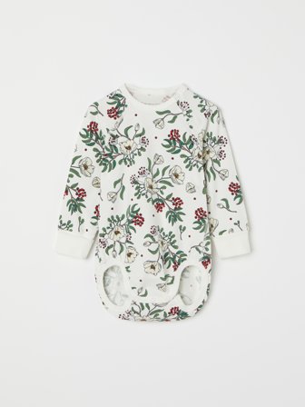 Polarn O. Pyret - Extendable floral bodysuit - 80 - Childrenswear - white