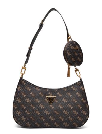 Alexie Top Zip Shoulder Bag Skulderveske Veske Brun GUESS