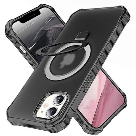 Kompatibel med Iphone 12 Cover med Magnetisk Ring Stand, Fuld Kameralinse Beskytter - Lilla