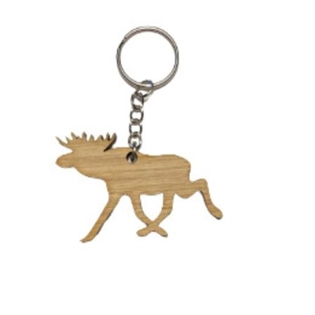 Nyckelring i trä - Hel älg