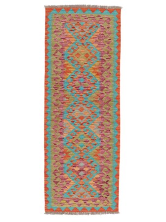 Kilim Afghan Old Style Rug 70X192 Runner Brown/Red Wool, Afghanistan