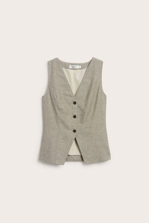 Kappahl | Vest i linblanding Brun 36 | Brun