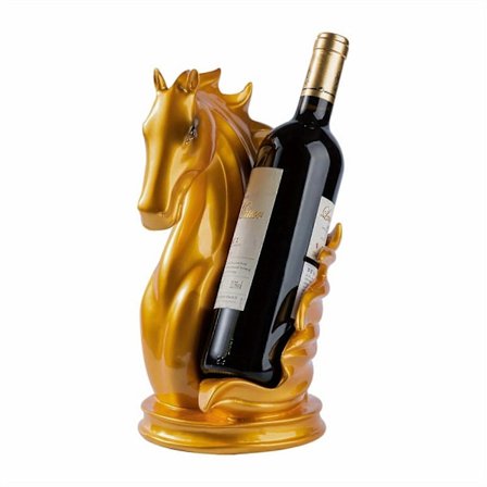 Elegant Heste-Vinstativ - Kunstnerisk Hest Skulptur Stativ, Farverig Hjemmebar Dekoration og Gave - WELLNGS