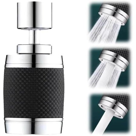 St 360 Graders Vridbar Stänksäker Kranluftare, Vattenbesparande Kranluftare Diffusor, Rymdaluminium, Silikon, Borstad