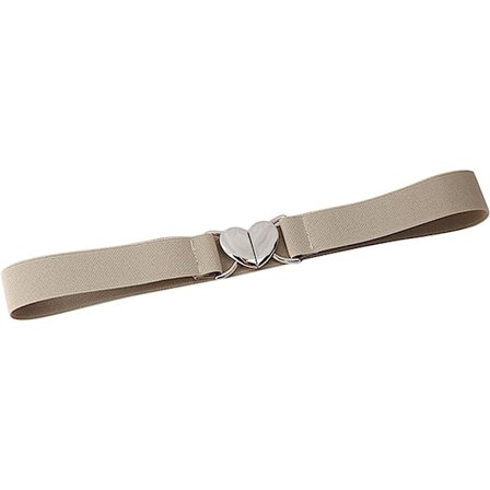 Elastisk Stretch Bælte Piger Uniform Bælte med Hjerte Spænde til Jeans Bukser Kjole,