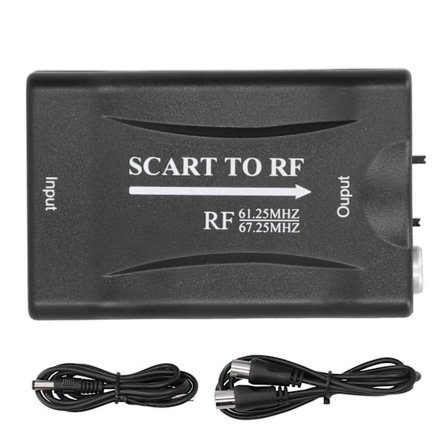 SCART til RF Video Adapter 67.25MHz 61.25MHz Utgangs Konverter TV Boks