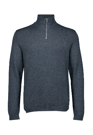 Lindbergh Ecovero half zip L/S knit Överdelar Herr Blå L