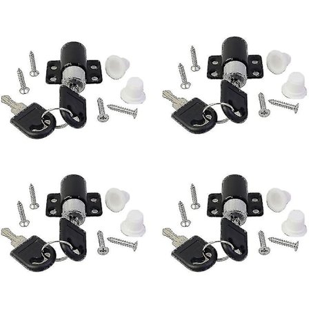 4-pakks vindu- og dørsikkerhetslås med nøkkel, barnesikkerhetslås for vinduer, skyvedør