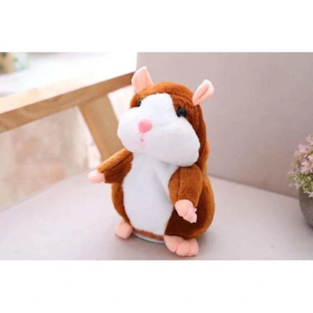 [LCS] Talande Hamster Plyschleksak Upprepar Vad Du Säger Rolig Interaktiv Leksak för Barn 1 st