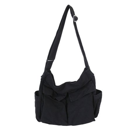 Messenger Taske til Skole Vintage Sort Canvas Reclining Ladies-FX-