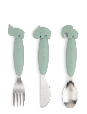 Easy-Grip Cutlery Set Deer Friends Green Home Meal Time Cutlery Green D By Deer