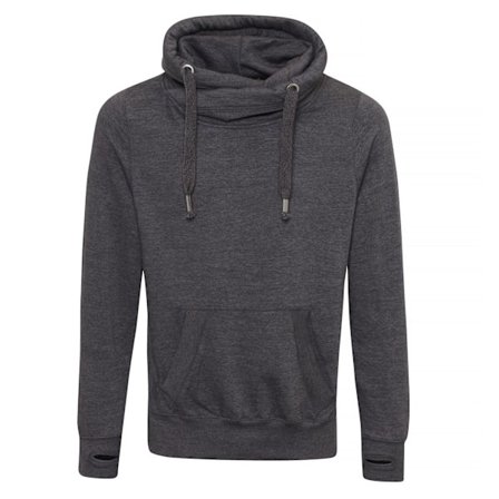 AWDis Hoods Herr Cross Neck Hoodie XS Charcoal