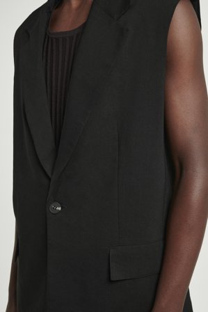 COS Men's Blazer Senza Maniche In Misto Lino in Nero