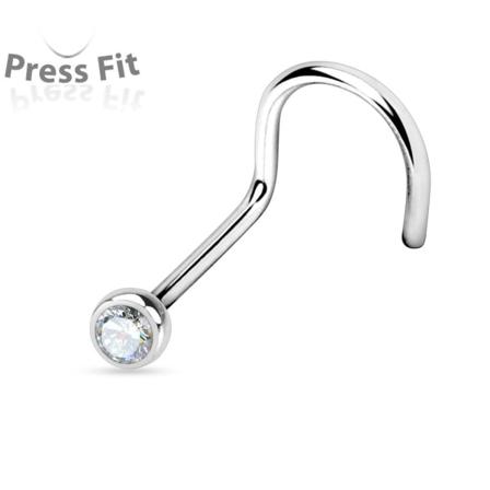 1 St. Skruvbar Näspiercing I 316l Kirurgiskt Stål Med 2 Mm Cz