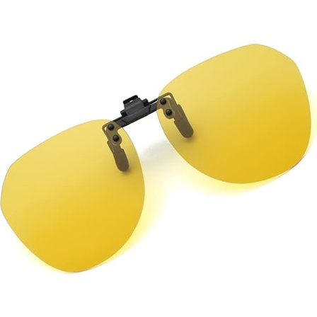 Keltaiset Clip-on aurinkolasit - Polarisoitu Clip on aurinkolasit silmälasien päälle Unisex, reunaton polarisoitu Flip
