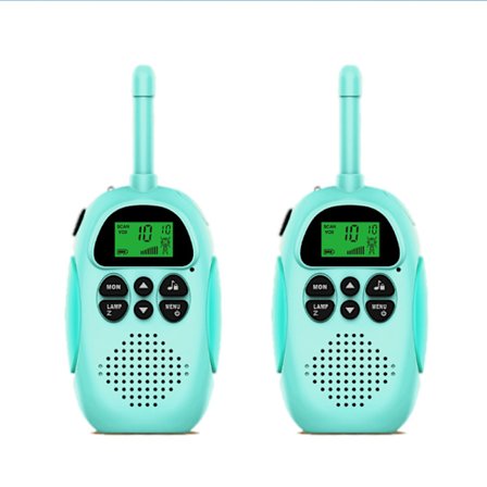 Walkie-talkie för barn, 2-pack uppladdningsbara walkie-talkies, 16-kanals radioleksaker för pojkar, flickor, utomhusäventyr, camping{REN}
