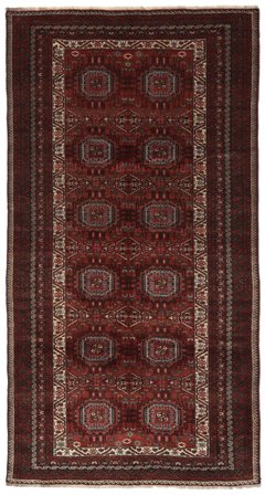 Persian Baluch Rug 158X303 Runner Black/Dark Red (Wool, Persia/Iran)