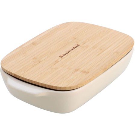 Kitchenaid Ovnform med låg 33 x 19,5 x 7,5 cm, creme | KitchenOne