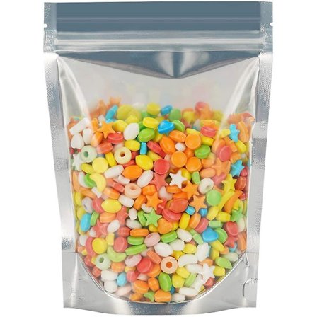 Genanvendelige Stående Madposer af Aluminiumfolie, Genlukkelige Ziplock Mylar Poser til Opbevaring af Mad (50 stk, 17x24 cm)