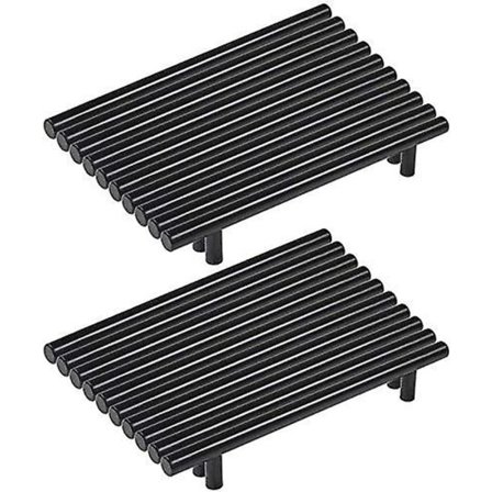 Set med 20 svarta T-kökshandtag, 12 mm (hålavstånd: 160 mm)