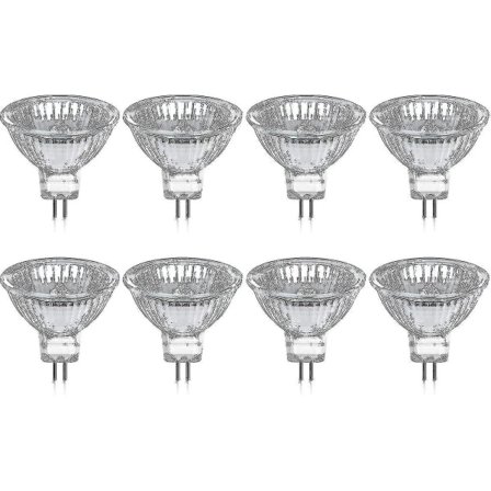 Pakke med 8 halogenpærer Gu5.3 Mr16 35w 12v Dæmpbar - varm hvid 2800k, 400 lumen, lås Jz [DB]