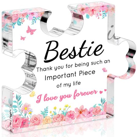 Bedste Veninde Gaver til Kvinder – Puslespilsbrik Akryl Plade, Hjertevarm BFF Sjælesøster Gave, Gaveidé til Mor Venner & Arbejds Bedste Veninde