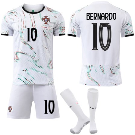 Portugal Borta Fotbollströja med Strumpor för Barn & Vuxen 2025-2026 Nr. 10 BERNARDO