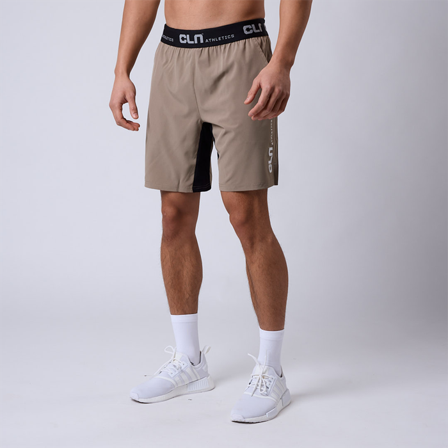 CLN ATHLETICS Dino Stretch Shorts Khaki