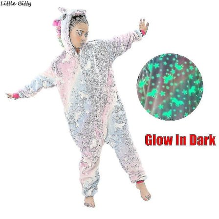 Tonårsflickor Enhörning Pyjamas 4 6 8 10 12 År Barn Kigurumi Pyjamas Glow In The Dark Enhörning Onesie Kigurumi Barn