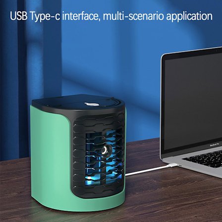 Mini luftkonditioneringsfläkt skrivbordsfläkt mini locktång fläkt mini fläkt mini kylare USB luftkonditioneringsfläkt skrivbord vattenkylare fläkt(GN)