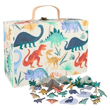 24 kpl:n mini dinosaur advent -laskentakalenteri, puinen eläinhahmojen joulukalenteri, luova lasten lahja, joulujuhlan suosikki 24 pcs