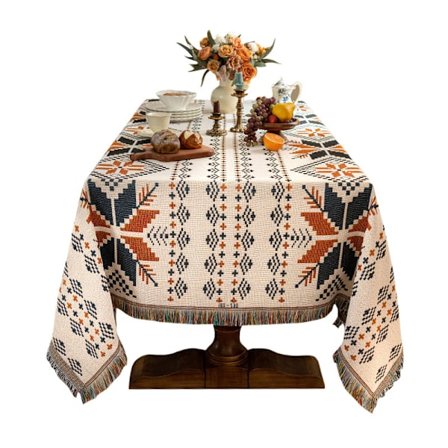 Tofsduk, bohemisk duk, multifunktionell filt för vardagsrum, dubbelsidig filt, 90*150cm