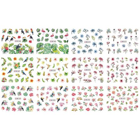 1 st Nail Stickers Delicate Vattentät Monstera Blad 3d Nagelspets Dekal Nagelkonst Tillbehör Kvinnor Flickor Nagelkonst Dekoration (M, Färg)