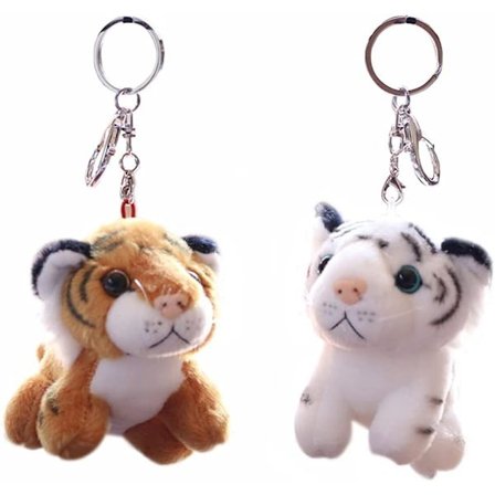 2 kpl pehmolelu avaimenperä täytetty eläin tiikeri lelu pehmeä eläin viehätys avaimenperä
