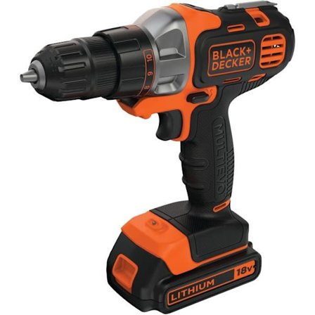 BLACK + DECKER - Trådlös MultiEvo borrmaskin 18V 1,5Ah + laddare - MT218K-QW - Verktyg med utbytbart huvud