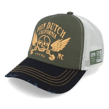 Von Dutch - Grön trucker Keps - Crew5 Green/White Trucker @ Hatstore